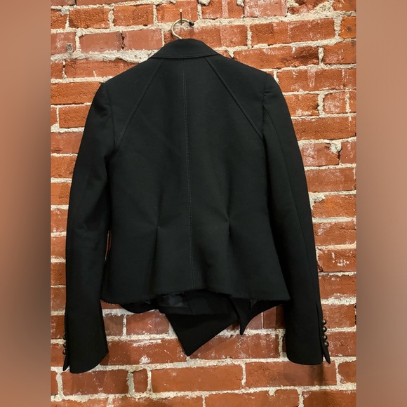 Proenza Schouler Black Wool Double Breasted Asymmetrical Blazer Size 8 - Picture 7 of 10